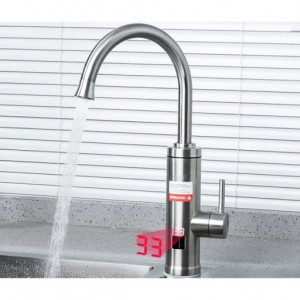 Смеситель Frud R81022 ЭЛЕКТР. ПРОТОЧНЫЙ нержавейка